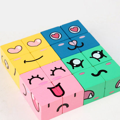 Emotional Building Blocks Face-Changing Rubik's Cube Educational Toy